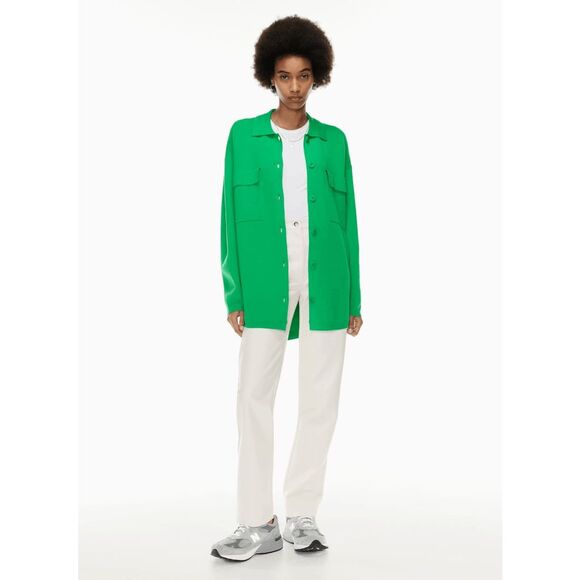 Aritzia Sweaters - Aritzia Wilfred Free Kelly Green Ronnie Button Down Sweater Women's Size Medium